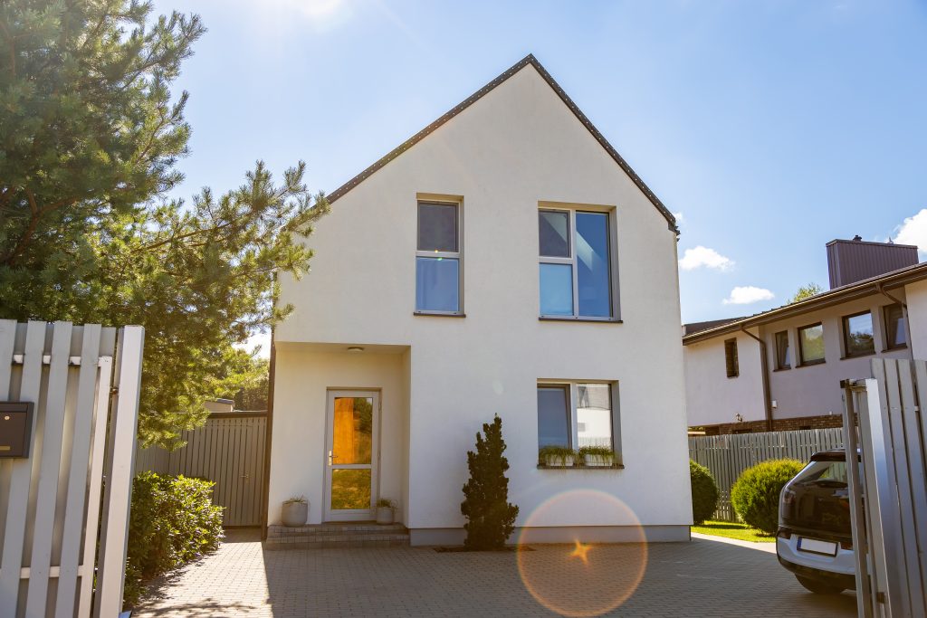 Outside view of a simple private contemporary house